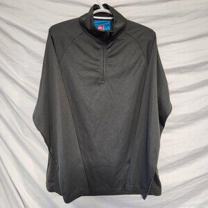 Quiksilver QDG2005 Grey Pullover Jacket L 1/4 Zip Blue Stripe Back Pocket